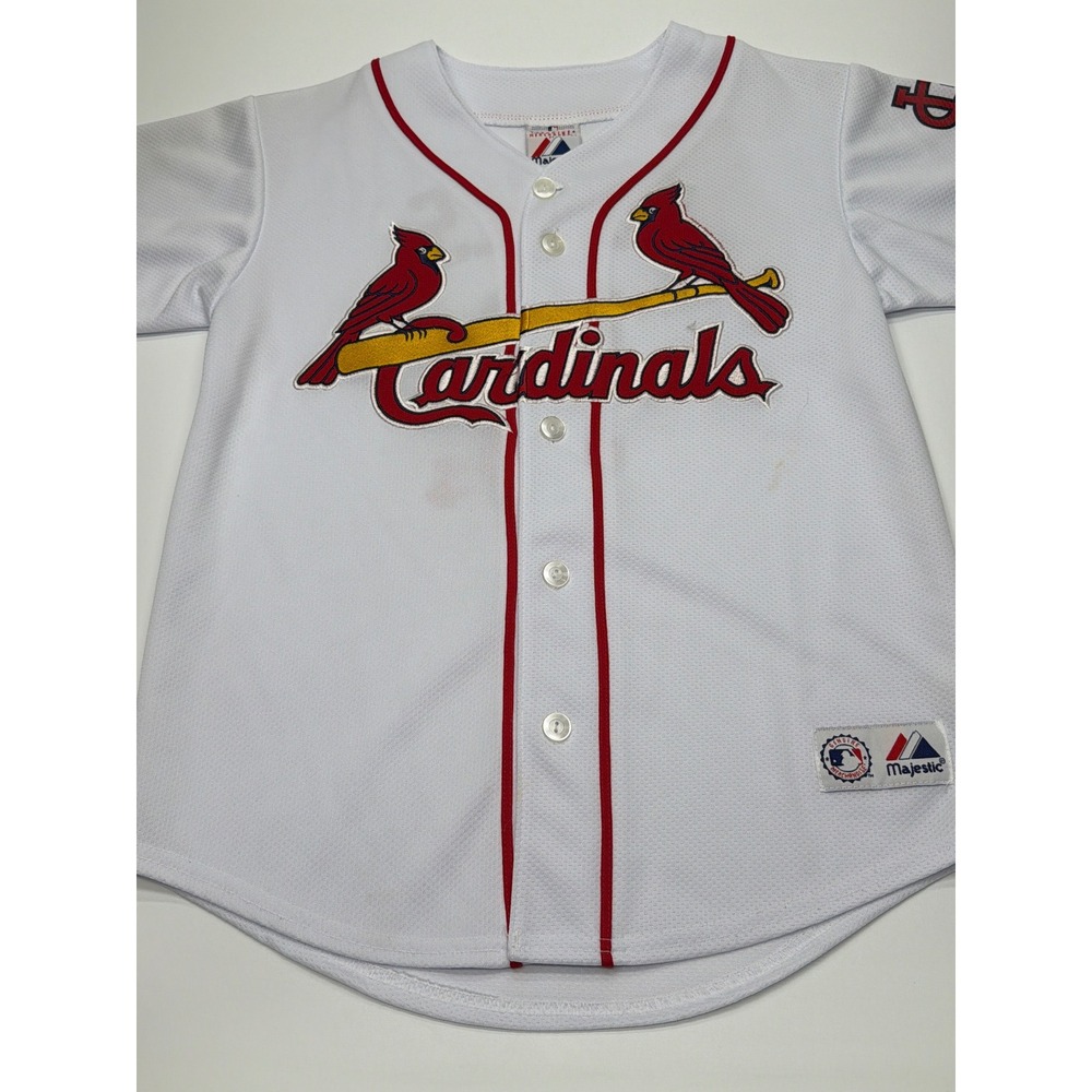Majestic St. Louis Cardinals MLB Jersey Mens White Button Front Y0211 Medium